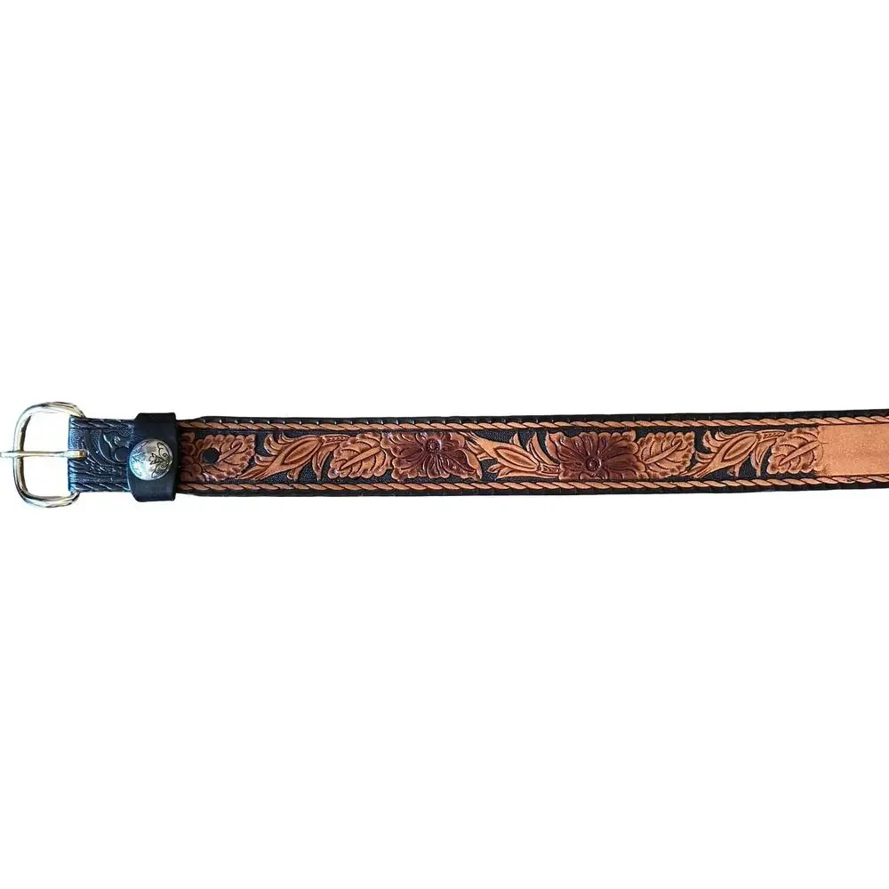 Hand‑Tooled USA‑Made Western Leather Belt